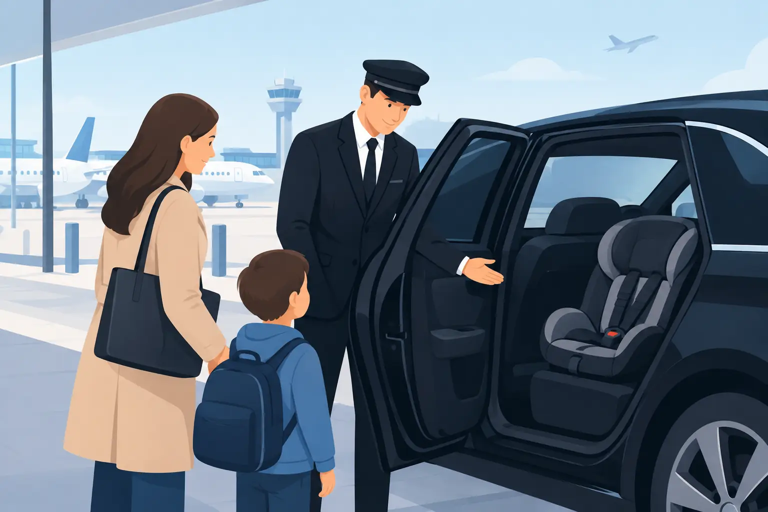 Do Chauffeurs Provide Child Seats for Airport Trips?